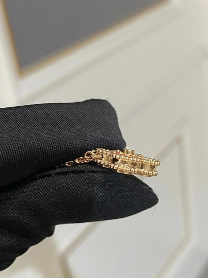 [Love Aura]CLOVER 15MM DIAMOND RHODONITE NECKLACE