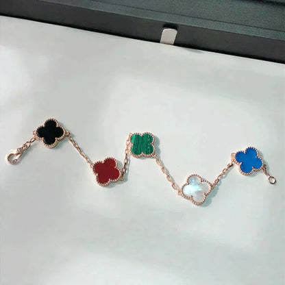 [Love Aura]CLOVER 5 MOTIFS MULTICOLOR  BRACELET