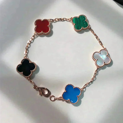 [Love Aura]CLOVER 5 MOTIFS MULTICOLOR BRACELET