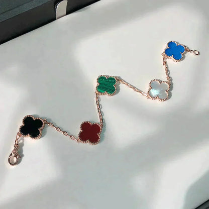 [Love Aura]CLOVER 5 MOTIFS MULTICOLOR  BRACELET