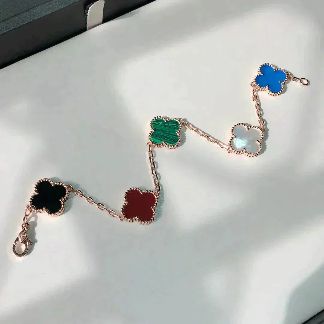 [Love Aura]CLOVER 5 MOTIFS MULTICOLOR BRACELET