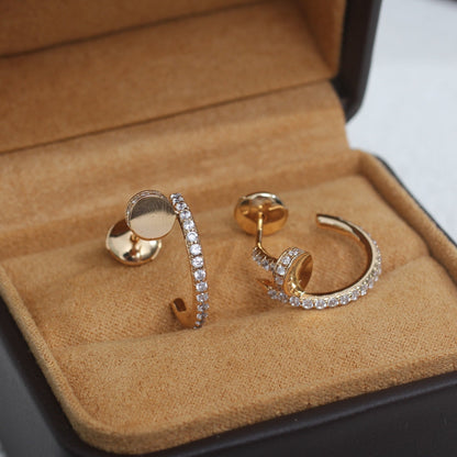 [Love Aura]JUSTE EARRINGS 12.75MM PINK GOLD DIAMOND