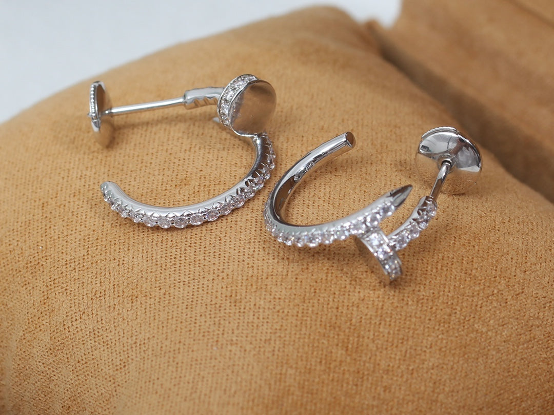 [Love Aura]JUSTE EARRINGS 12.75MM SILVER DIAMOND