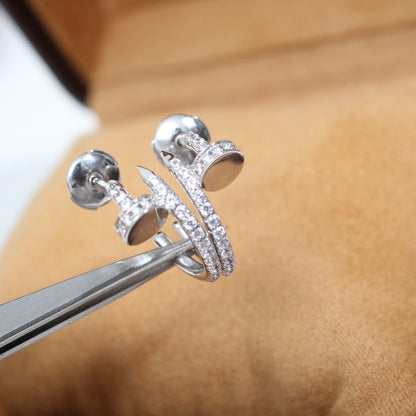 [Love Aura]JUSTE EARRINGS 12.75MM SILVER DIAMOND