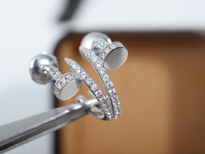 [Love Aura]JUSTE EARRINGS 12.75MM SILVER DIAMOND