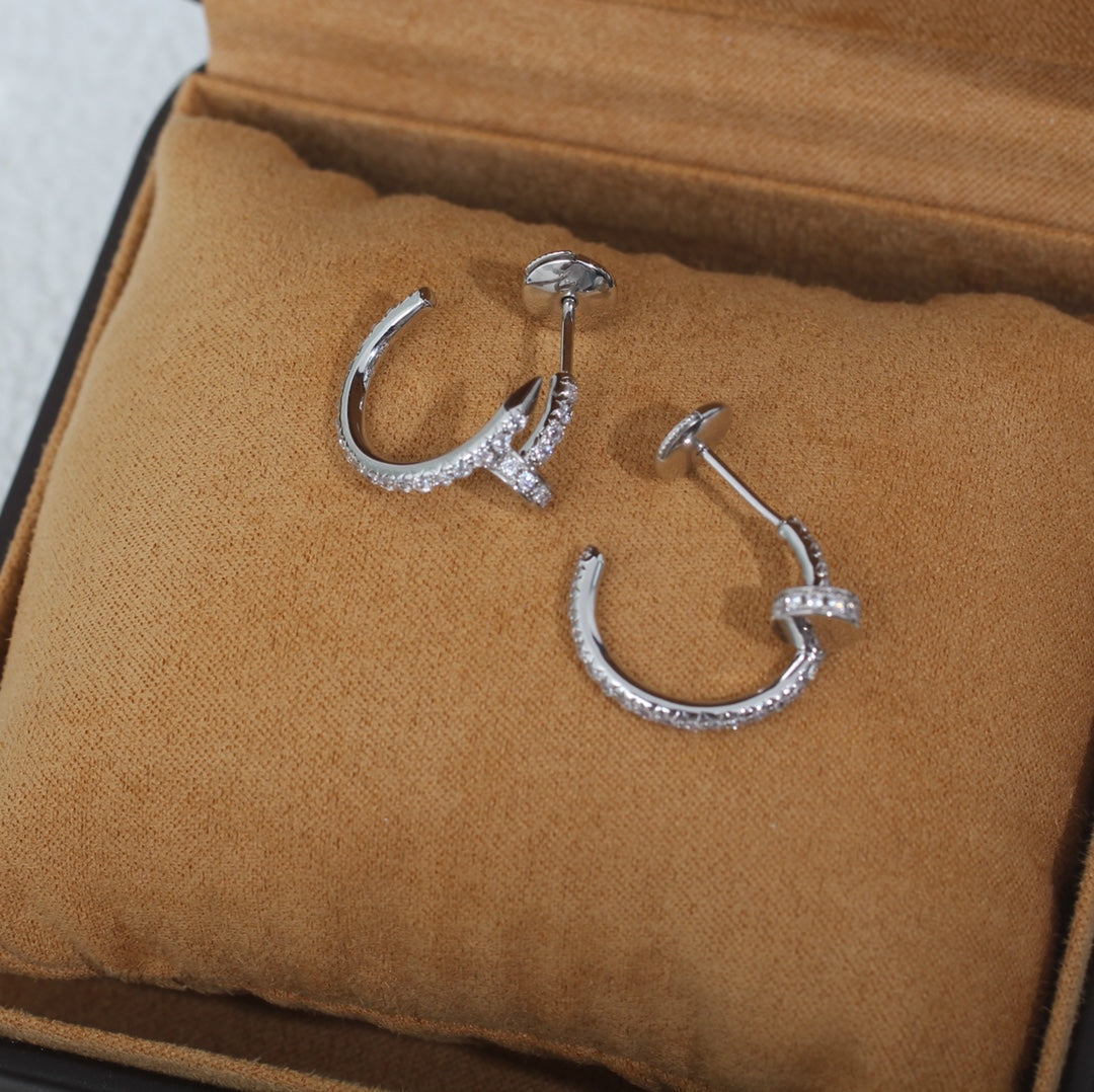 [Love Aura]JUSTE EARRINGS 12.75MM SILVER DIAMOND