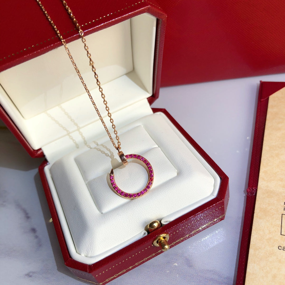 [Love Aura]JUSTE NECKLACE GOLD RED DIAMONDS