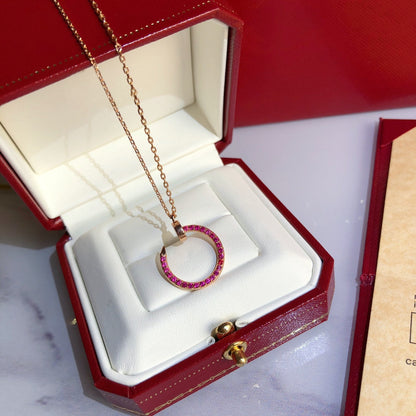 [Love Aura]JUSTE NECKLACE GOLD RED DIAMONDS