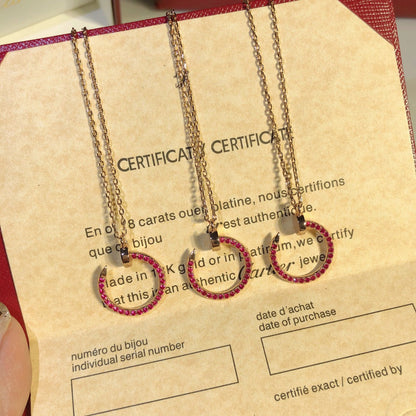 [Love Aura]JUSTE NECKLACE GOLD RED DIAMONDS