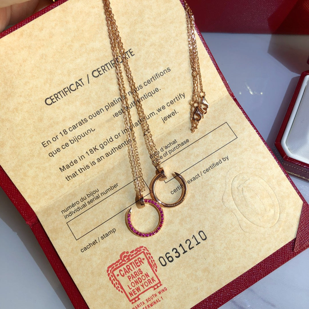 [Love Aura]JUSTE NECKLACE GOLD RED DIAMONDS