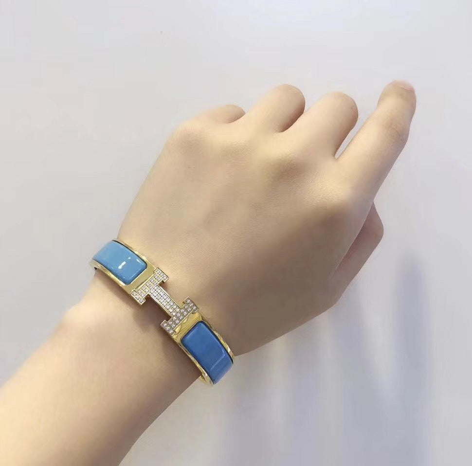 [Love Aura]H CLOUD BLUE BRACELET GOLD DIAMOND