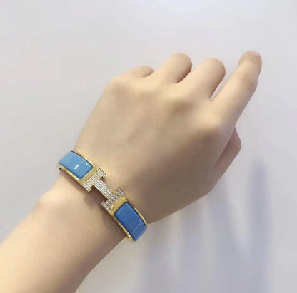 [Love Aura]H CLOUD BLUE BRACELET GOLD DIAMOND