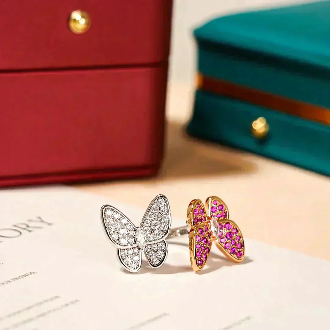 [Love Aura]TWIN BUTTERFLY DIAMOND RING