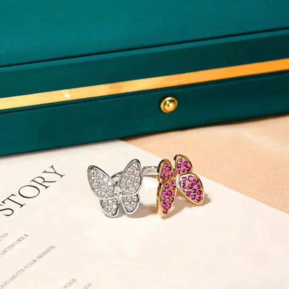 [Love Aura]TWIN BUTTERFLY DIAMOND RING