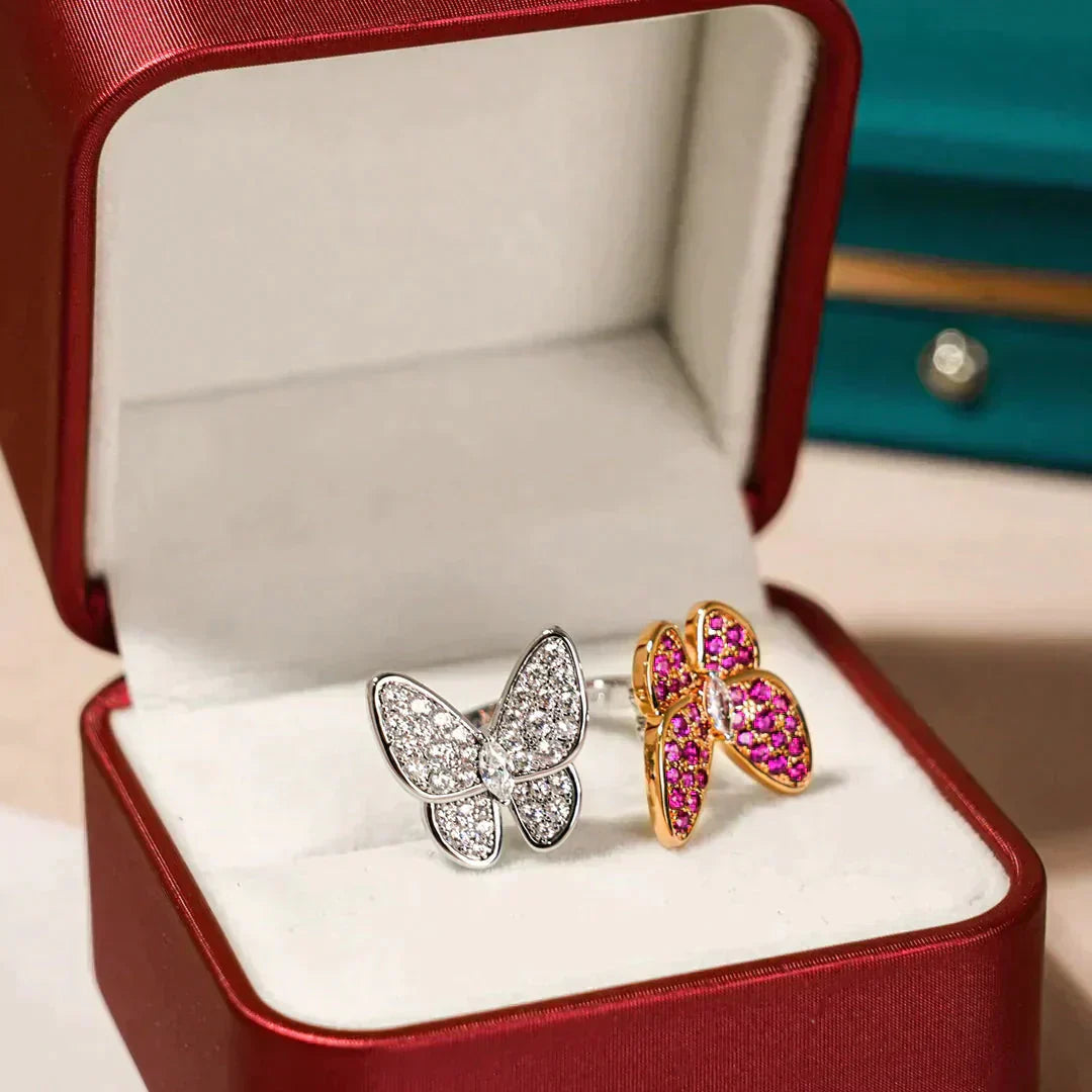[Love Aura]TWIN BUTTERFLY DIAMOND RING