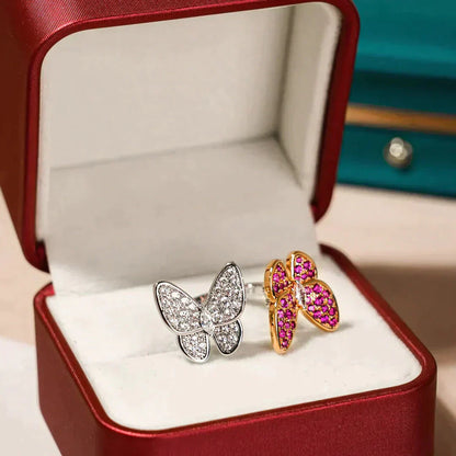 [Love Aura]TWIN BUTTERFLY DIAMOND RING