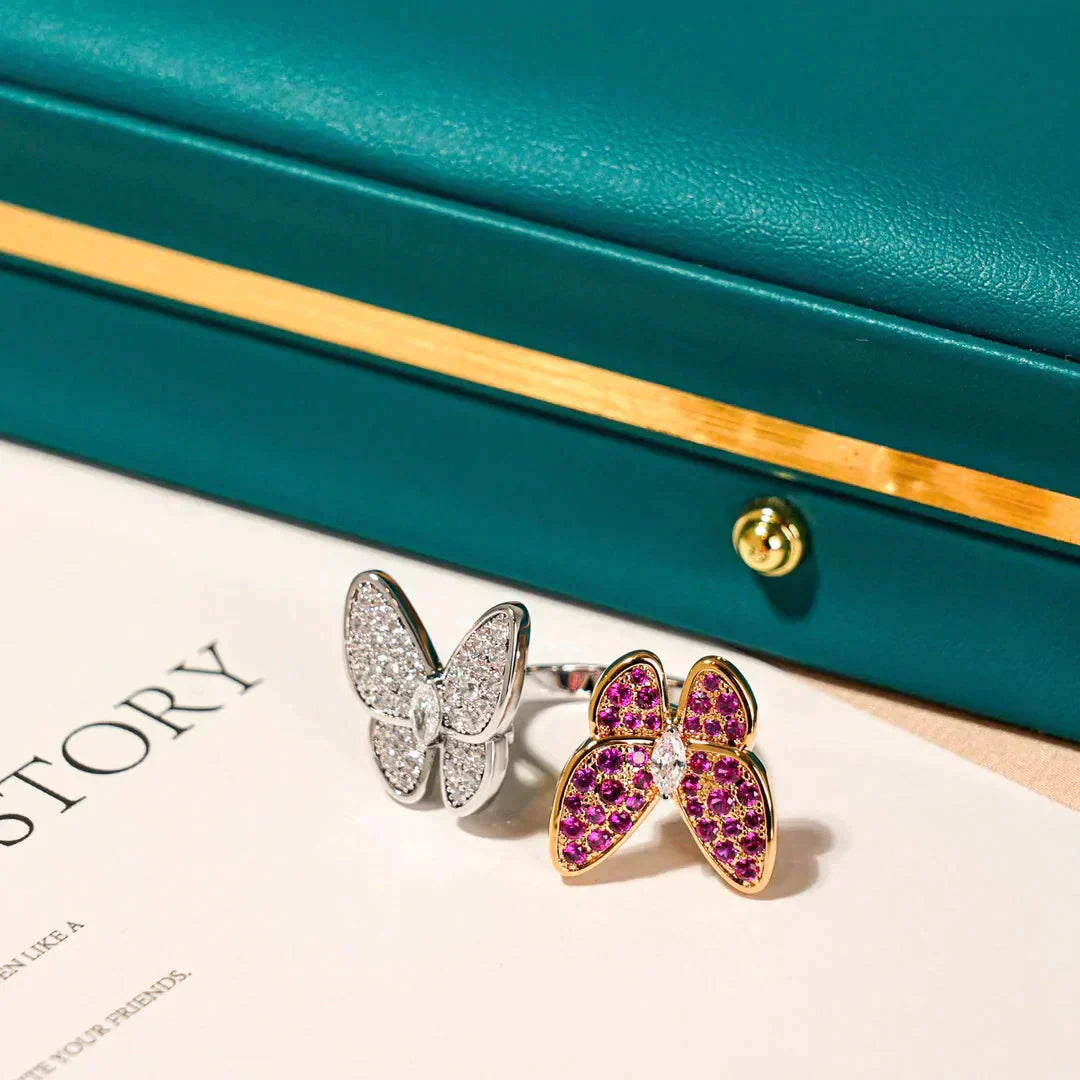 [Love Aura]TWIN BUTTERFLY DIAMOND RING