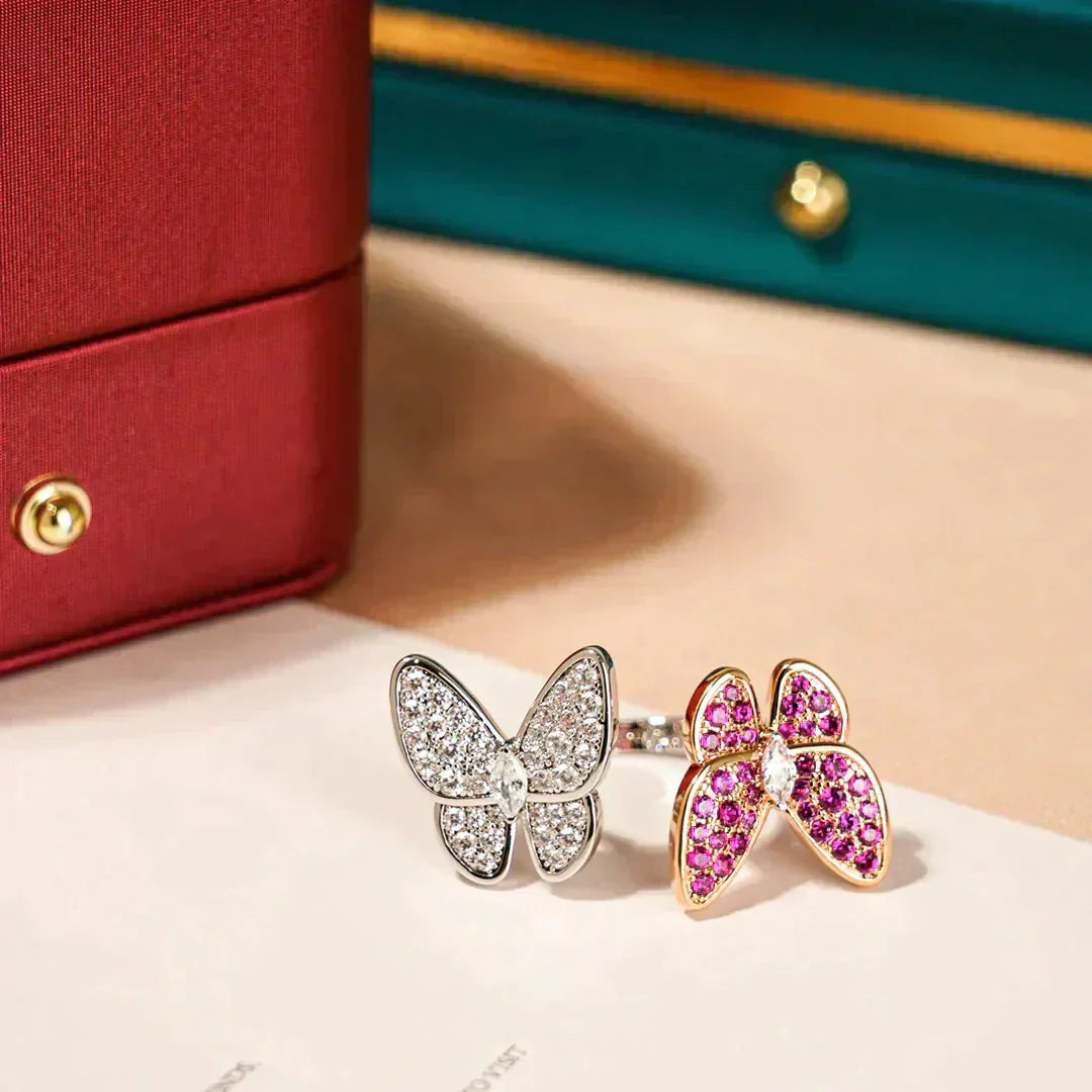 [Love Aura]TWIN BUTTERFLY DIAMOND RING