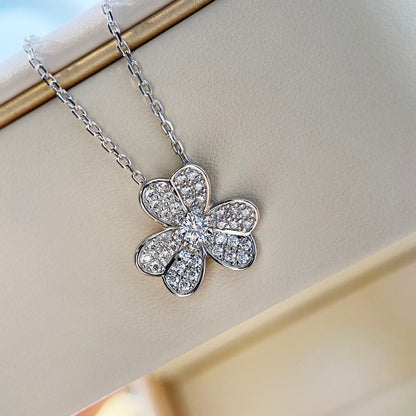 [Love Aura]CLOVER DIAMOND NECKLACE SILVER