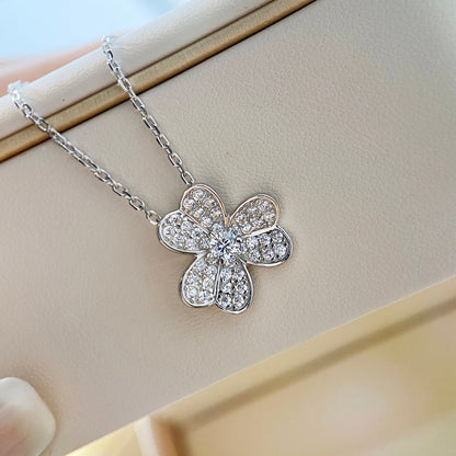 [Love Aura]CLOVER DIAMOND NECKLACE SILVER