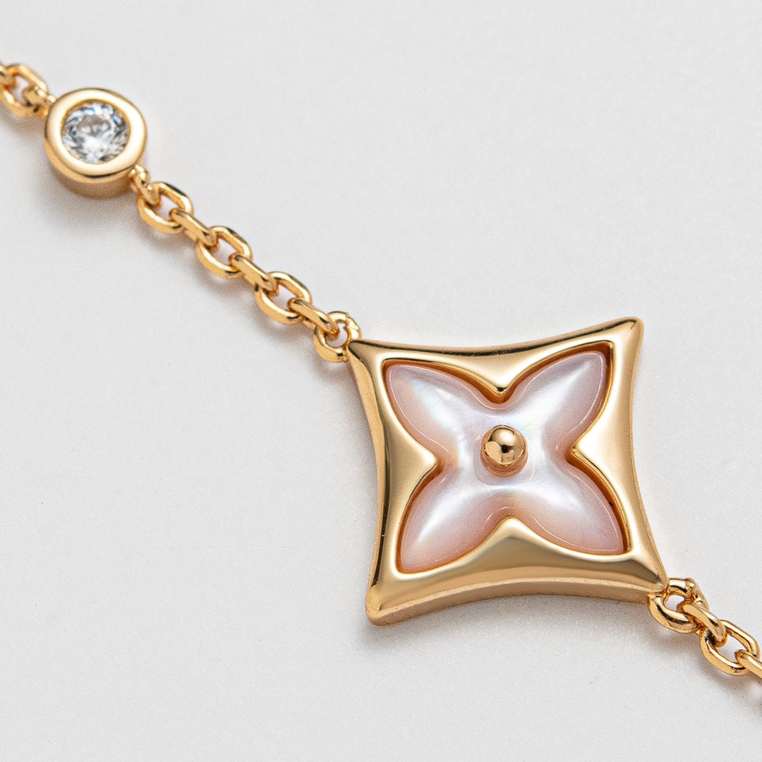 [Love Aura]STAR 1 DIAMOND PINK GOLD BRACELET