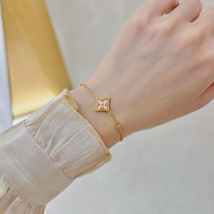 [Love Aura]STAR 1 DIAMOND PINK GOLD BRACELET