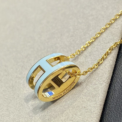 [Love Aura]POP H LIGHT BLUE NECKLACE