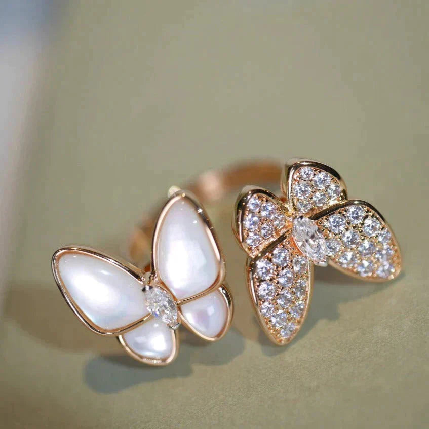 [Love Aura]TWIN BUTTERFLY DIAMOND MOP RING