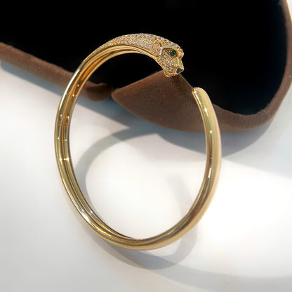 [Love Aura]PANTHERE GOLD DIAMOND OPEN BRACELET