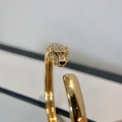 [Love Aura]PANTHERE GOLD DIAMOND OPEN BRACELET