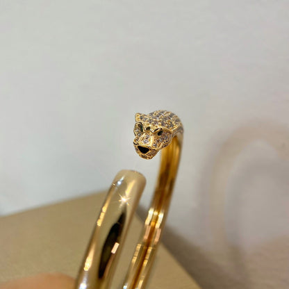 [Love Aura]PANTHERE GOLD DIAMOND OPEN BRACELET