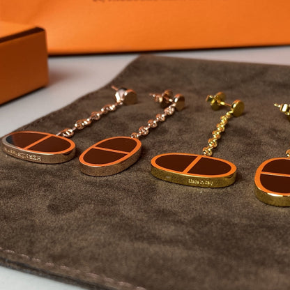 [Love Aura]CHAINE VERSO BLACK CERAMIC EARRINGS