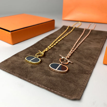 [Love Aura]CHAINE VERSO BLACK CERAMIC NECKLACE