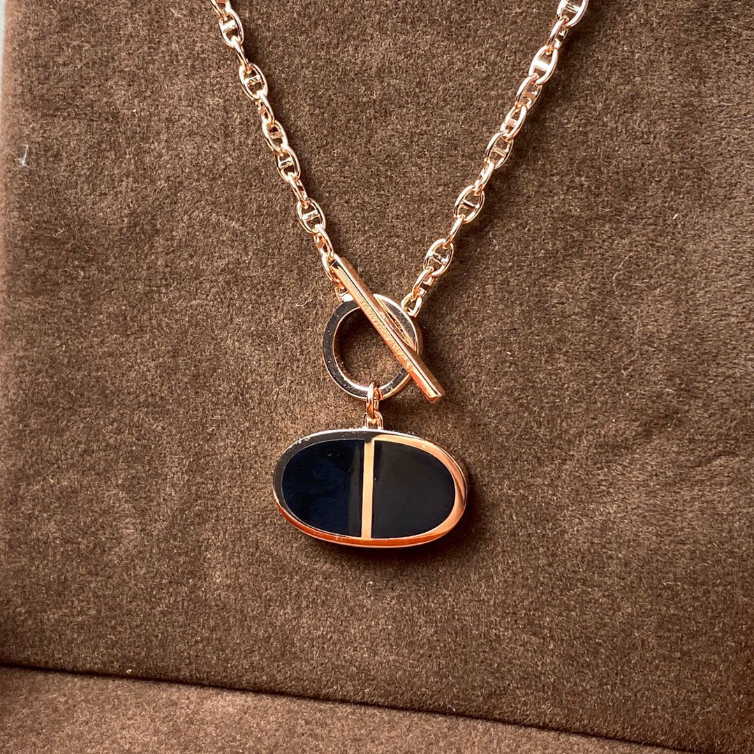 [Love Aura]CHAINE VERSO BLACK CERAMIC NECKLACE