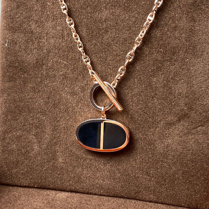[Love Aura]CHAINE VERSO BLACK CERAMIC NECKLACE