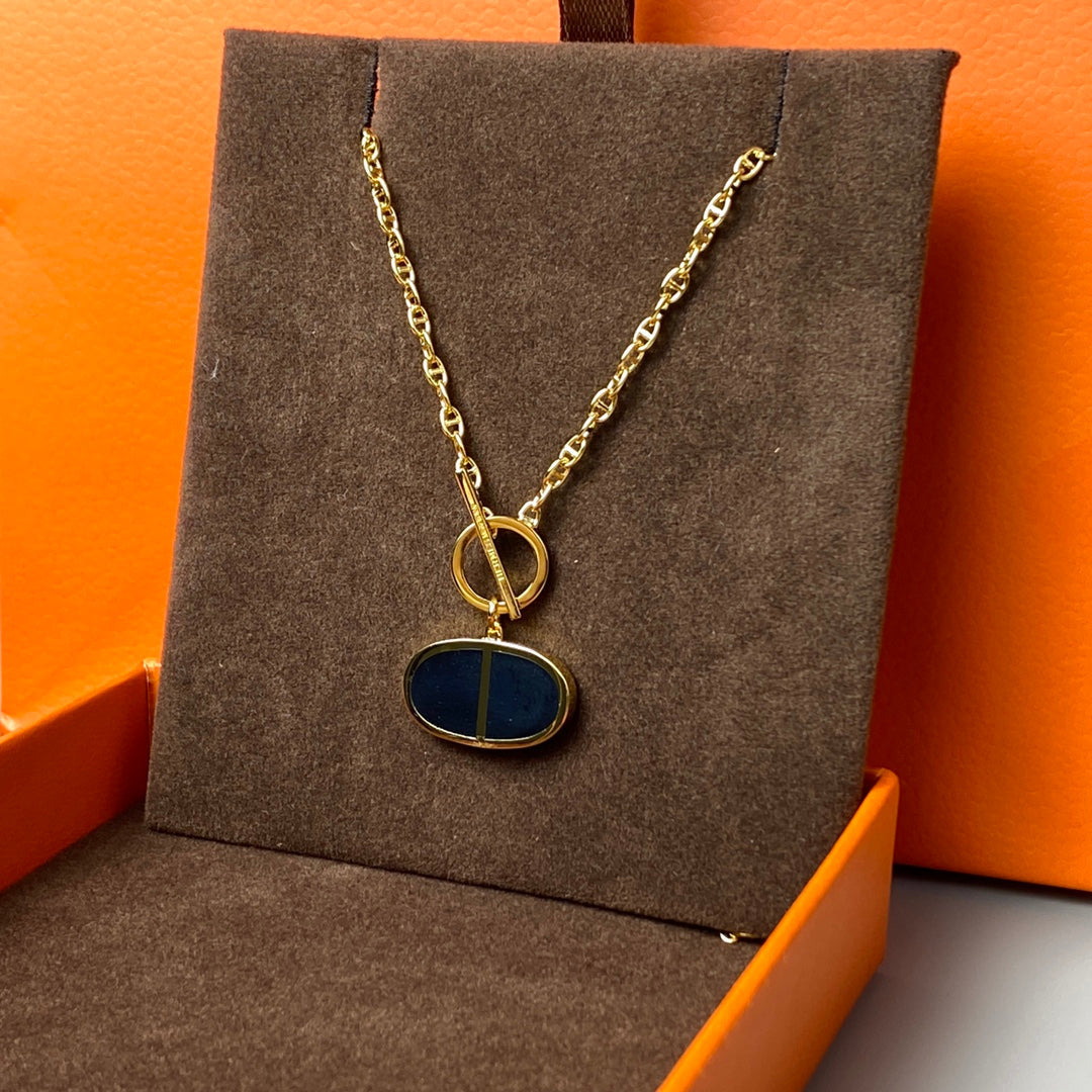 [Love Aura]CHAINE VERSO BLACK CERAMIC NECKLACE