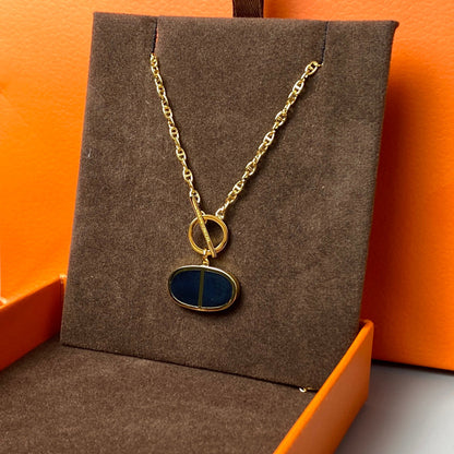 [Love Aura]CHAINE VERSO BLACK CERAMIC NECKLACE