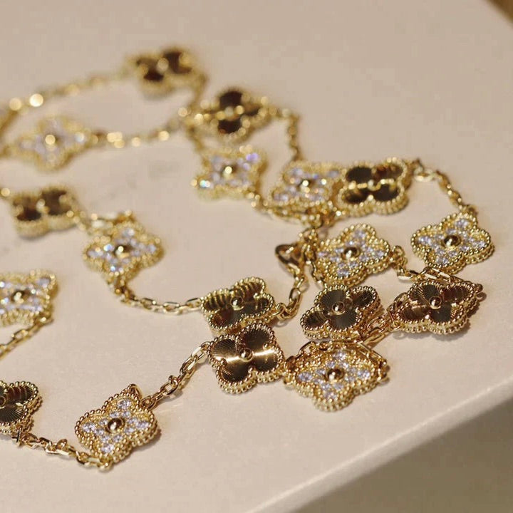 [Love Aura]CLOVER 20 MOTIFS LASER DIAMOND NECKLACE