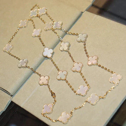 [Love Aura]CLOVER 20 MOTIFS WHITE MOP NECKLACE