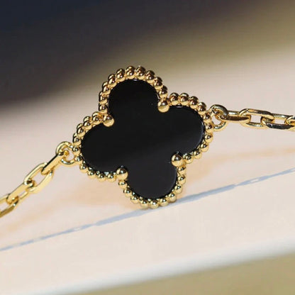 [Love Aura]CLOVER 20 MOTIFS ONYX NECKLACE