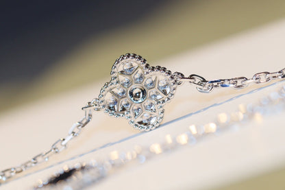 [Love Aura]CLOVER 20 MOTIFS ONYX DIAMOND SILVER