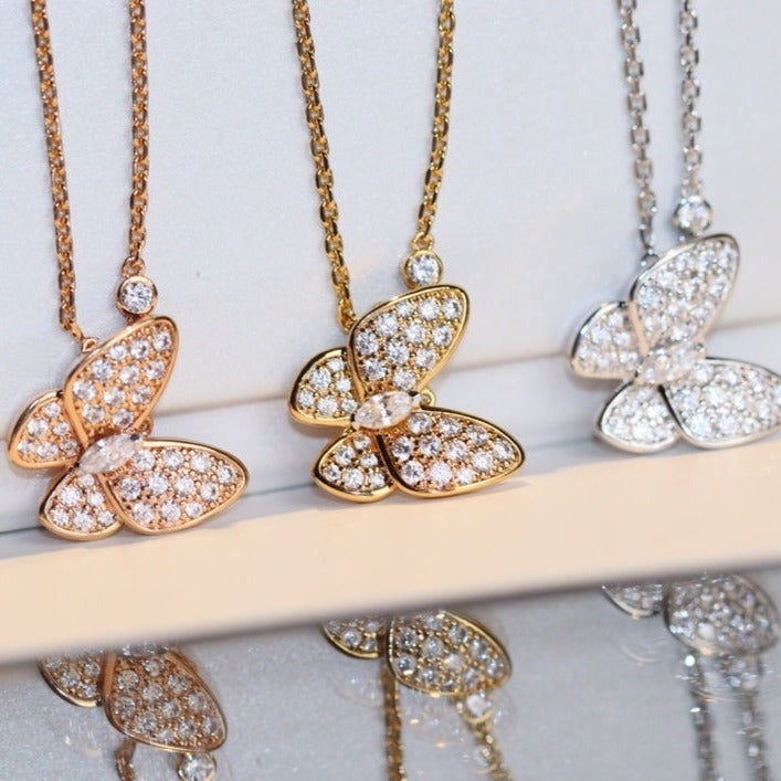 [Love Aura]BUTTERFLY DIAMOND NECKLACE