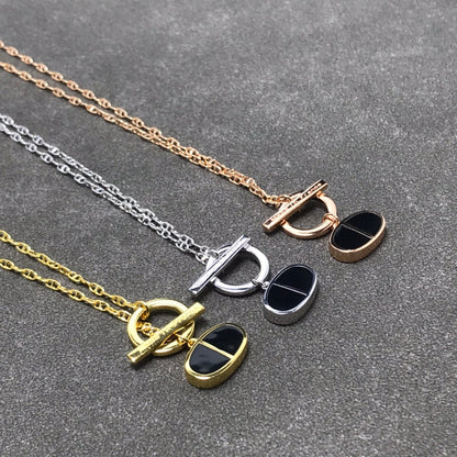 [Love Aura]CHAINE VERSO BLACK CERAMIC  NECKLACE
