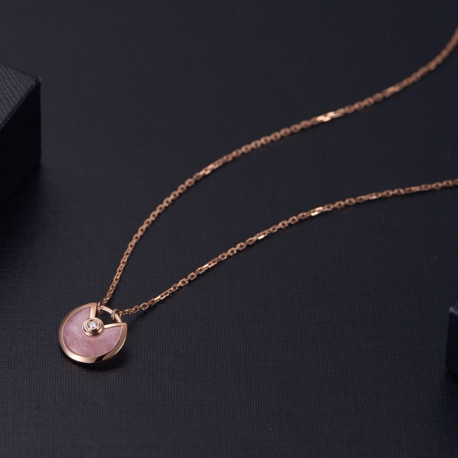 [Love Aura]AMULETTE ROSE GOLD PINK MOP NECKLACE