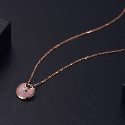 [Love Aura]AMULETTE ROSE GOLD PINK MOP NECKLACE