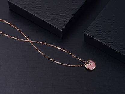 [Love Aura]AMULETTE ROSE GOLD PINK MOP NECKLACE