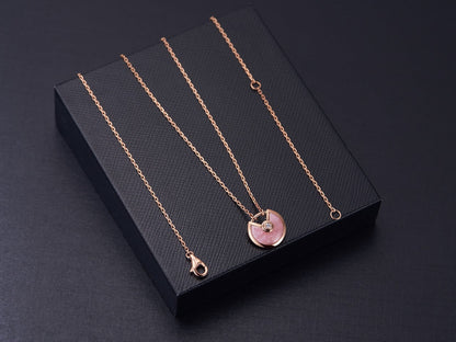 [Love Aura]AMULETTE ROSE GOLD PINK MOP NECKLACE