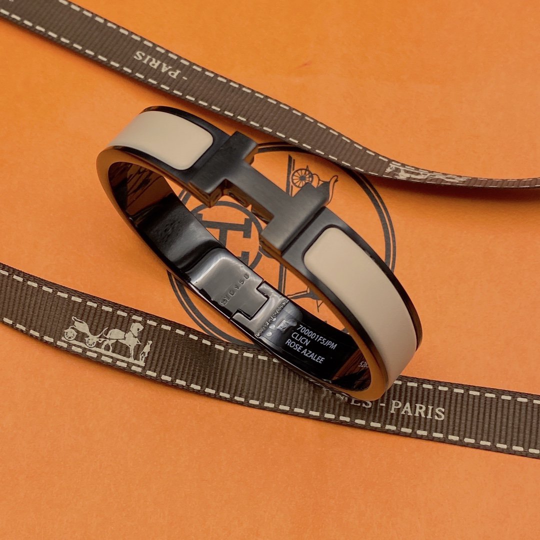 [Love Aura]H BRACELET 12MM BLACK BEIGE CERAMIC