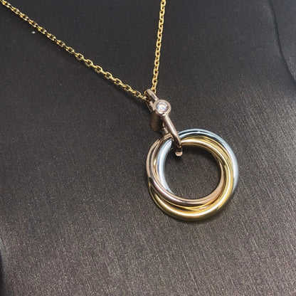 [Love Aura]TRINITY SILVER GOLD PINK GOLD NECKLACE