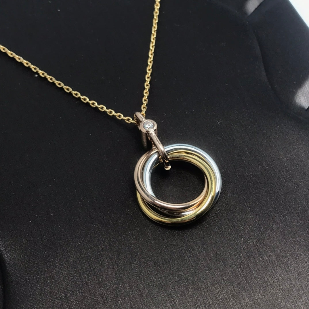 [Love Aura]TRINITY SILVER GOLD PINK GOLD NECKLACE
